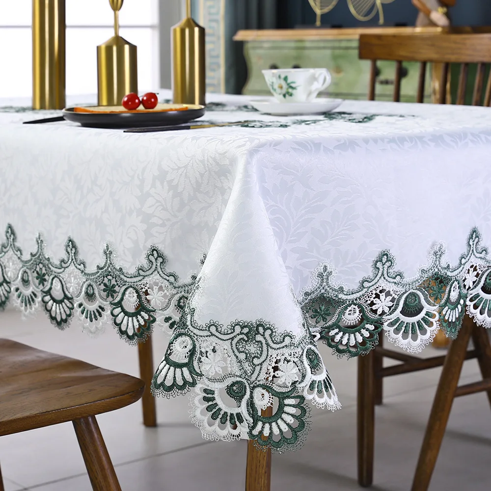 White Lace Embroidery Table Cloth Decorative Luxury Table Cover Home Decor
White Lace Embroidery Table Cloth Decorative Luxury Table Cover Home Decor