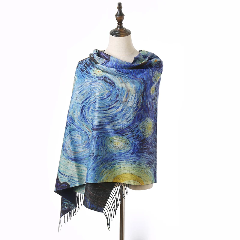 2020 роскошный брендовый женский зимний кашемировый шарф шаль цифровая окрашенная