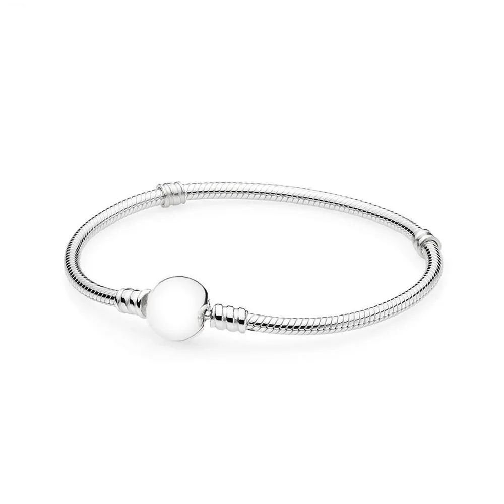

925 Sterling Silver Original Moments Signature Clasp pandora Bracelet Fit Women Bead Charm Bangle Gift DIY Jewelry