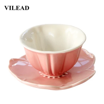 VILEAD 100ml Ceramic Pink Shaped Sakura Mug With Saucer Flower Tea Cup Saucer Set Women's Afternoon Tea Cups Office Home Gifts 
VILEAD 100ml Ceramic Pink Shaped Sakura Mug With Saucer Flower Tea Cup Saucer Set Women's Afternoon Tea Cups Office Home Gifts