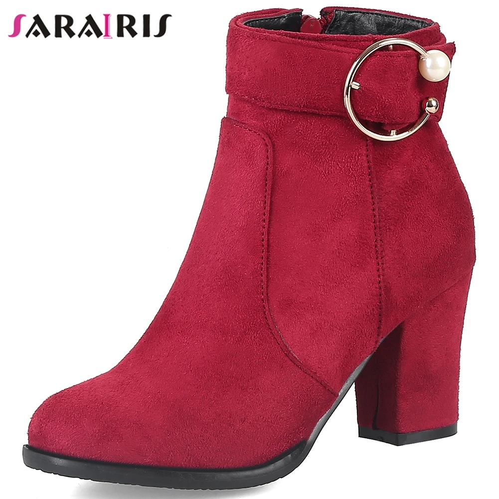 SARAIRIS Hot Sale Plus Size 32-48 Ladies Concise Decorating Boots Office Solid Ankle Boots Women 2020 High Heels Shoes Woman
SARAIRIS Hot Sale Plus Size 32-48 Ladies Concise Decorating Boots Office Solid Ankle Boots Women 2020 High Heels Shoes Woman