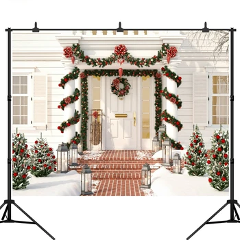 Christmas Photography Backdrop Porch Door Wreath Snow Tree Background Photobooth Photo Sessions Shoot Photocall
Christmas Photography Backdrop Porch Door Wreath Snow Tree Background Photobooth Photo Sessions Shoot Photocall