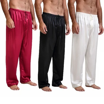 Men's Pajama Trousers Loose Slik Solid Color Pants Casual Drawstring Sleepwear Pants Homewear
Men's Pajama Trousers Loose Slik Solid Color Pants Casual Drawstring Sleepwear Pants Homewear