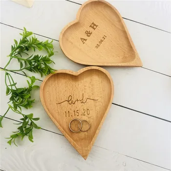 Custom Heart Shape Bride Groom Wedding Wood Ring Dish Personalized Trinket Dish Engagement Birthday Party Decors Jewelry Tray
Custom Heart Shape Bride Groom Wedding Wood Ring Dish Personalized Trinket Dish Engagement Birthday Party Decors Jewelry Tray