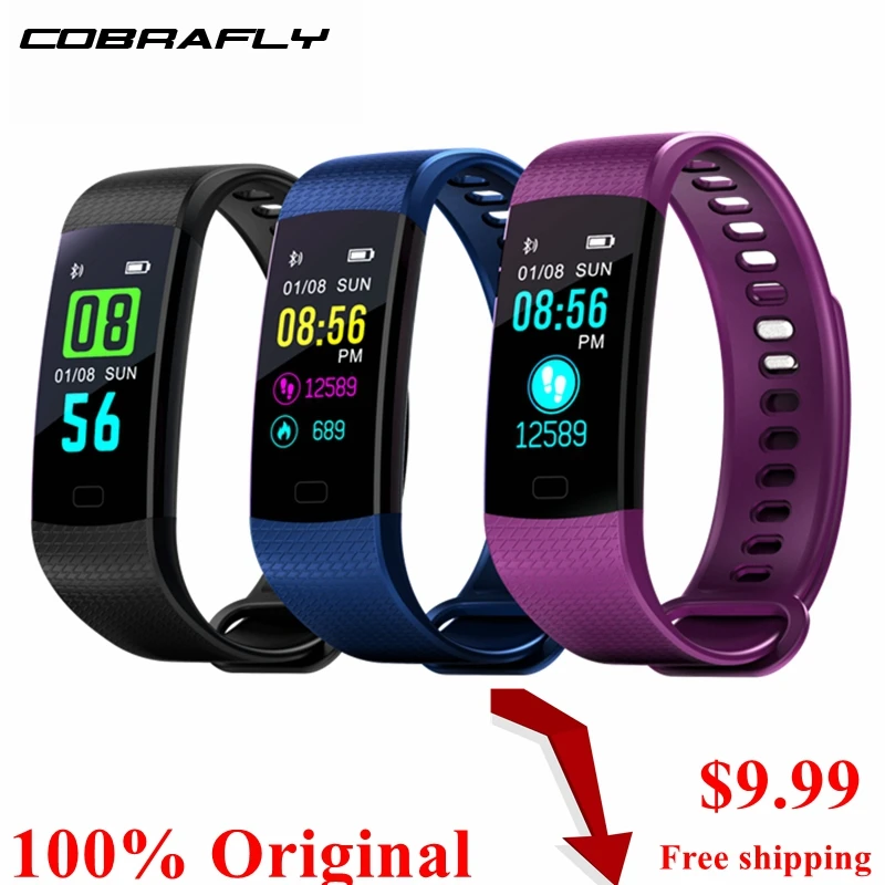 

Cobrafly Y5 Smart Band Pedometer IP67 Waterproof Smart Bracelet Blood Pressure Heart Rate Monitor Fitness Activity Tracker Watch