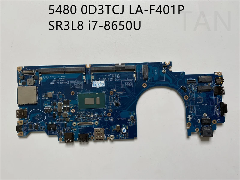 Материнская плата для ноутбука модель DELL 5480 SR3L8 полностью протестирована и