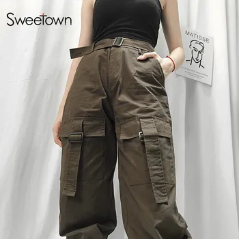 Sexy New Cotton Women Streetwear Cargo Pants With Sashes Casual Fashion Pockets High Waisted Pantalon Femme Hip Hop Harem Pants
Sexy New Cotton Women Streetwear Cargo Pants With Sashes Casual Fashion Pockets High Waisted Pantalon Femme Hip Hop Harem Pants