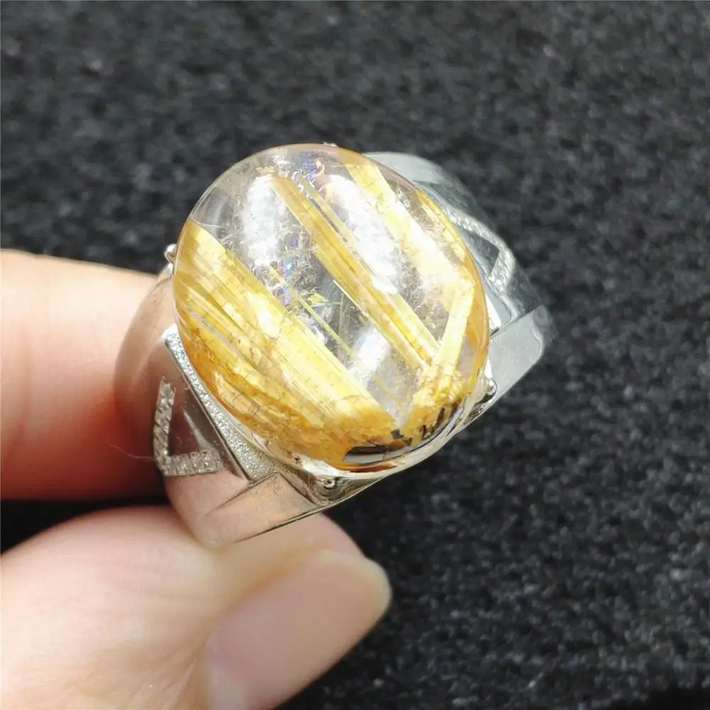 Genuine Natural Gold Rutilated Quartz Adjustable Ring 17x14mm Crystal Oval 925 Sterling Silver Wealthy Stone Ring AAAAAA
Genuine Natural Gold Rutilated Quartz Adjustable Ring 17x14mm Crystal Oval 925 Sterling Silver Wealthy Stone Ring AAAAAA