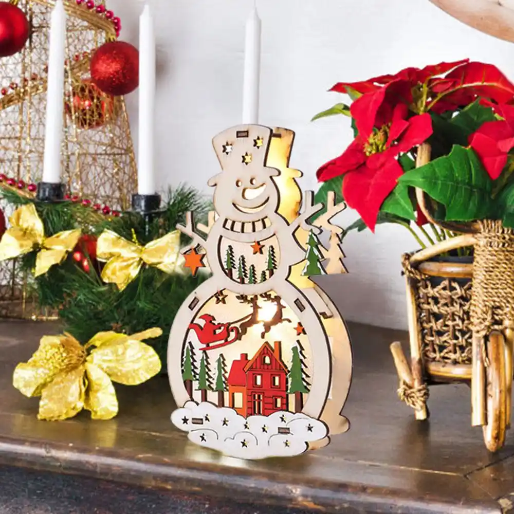 2020 new year wood craft christmas tree ornament xmas gift santa