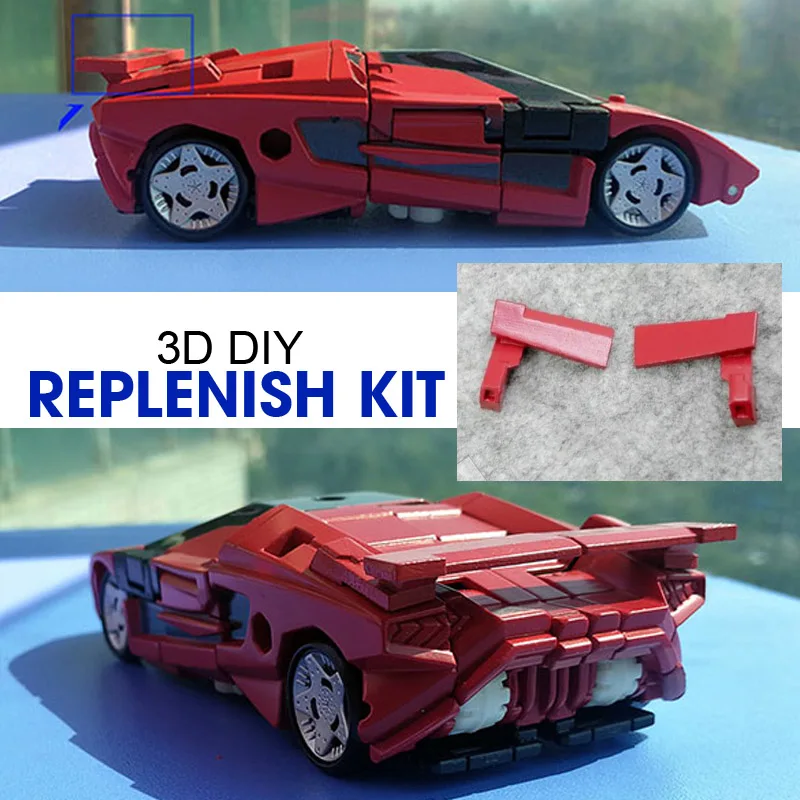 White Set 3D DIY Replenish Kit Siege Sideswipe car tail Alert car tail Spoilers 