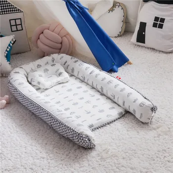 Baby Nest Bed with Pillow Portable Crib Travel Bed Infant Toddler Cotton Cradle for Newborn Baby Bed Bassinet Bumper 85*50cm 
Baby Nest Bed with Pillow Portable Crib Travel Bed Infant Toddler Cotton Cradle for Newborn Baby Bed Bassinet Bumper 85*50cm