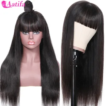 Straight Human Hair Wigs With Bang 12-26 inch Pre Plucked Indian Long Remy Hair Full Machine Made Human Hair With Bangs
Straight Human Hair Wigs With Bang 12-26 inch Pre Plucked Indian Long Remy Hair Full Machine Made Human Hair With Bangs