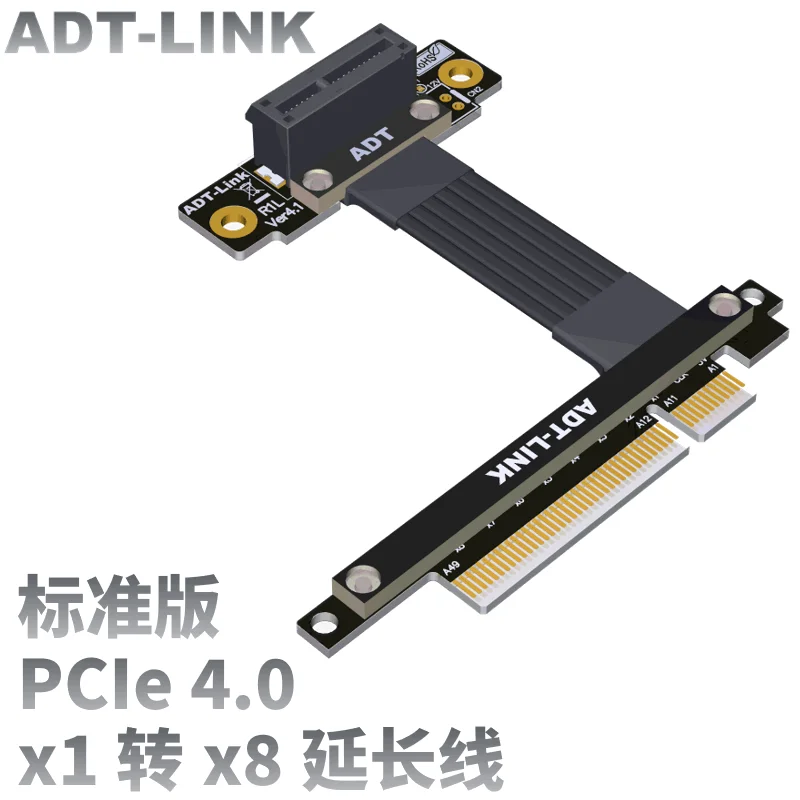 

Кабель-удлинитель ADT-LINK PCIe 4,0x1 к x8, PCI Express Gen4 1x 8x, переходник, 90 градусов, коннектор, вертикальный удлинитель графического процессора