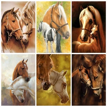 

EverShine DIY Diamond Embroidery Horse Cross Stitch 5D Diamond Painting Full Square Animals Handwork Hobby Gift Home Decor