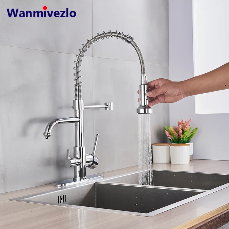 New Kitchen Faucet Pull-type Side Spray Double Faucet Double Handle Faucet Wash Basin Faucet 360 Rotating Kitchen Faucet
New Kitchen Faucet Pull-type Side Spray Double Faucet Double Handle Faucet Wash Basin Faucet 360 Rotating Kitchen Faucet