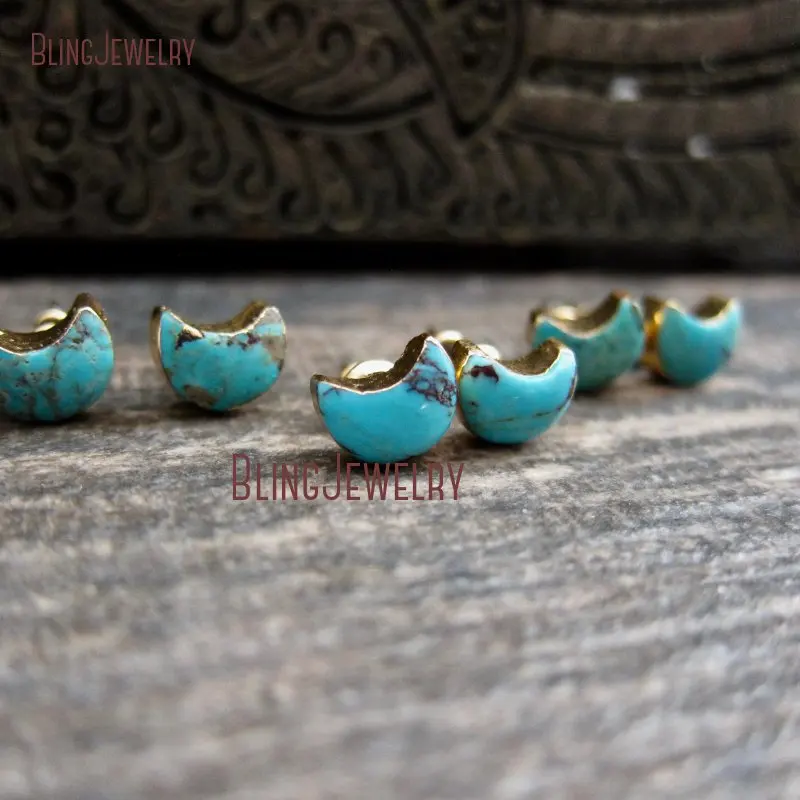 Crescent Turquoises Studs Earrings Turquoises Jewelry Raw Stone Studs Gold Everyday Earrings Gold Stud ER27812
Crescent Turquoises Studs Earrings Turquoises Jewelry Raw Stone Studs Gold Everyday Earrings Gold Stud ER27812