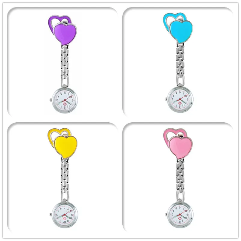 Double heart nurse watch heart shape nurse watch luminous waterproof hanging watch Double heart nurse watch heart shape nurse watch luminous waterproof hanging watch