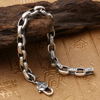 Pure Solid Silver 925 Tibetan Letters Cool Mens Bracelet Vintage Simple Chain Bracelet Sterling Silver Mens Jewelry Thai Silver
Pure Solid Silver 925 Tibetan Letters Cool Mens Bracelet Vintage Simple Chain Bracelet Sterling Silver Mens Jewelry Thai Silver