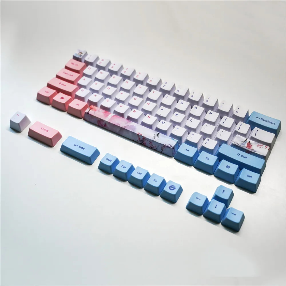 DYE FETISH Mini Mechanical Keyboard Keycaps 6064 Cute Keycap PBT OEM Profile For Annie GH60 GK61 GK64 60% | Компьютеры и офис