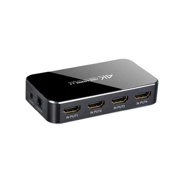 HDMI Switch 4K@60Hz 4 in 1 Out with Audio Optical/Remote Control, HDMI Splitter with Audio Extractor Support ARC
HDMI Switch 4K@60Hz 4 in 1 Out with Audio Optical/Remote Control, HDMI Splitter with Audio Extractor Support ARC