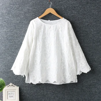 2020 New Spring Women Blouse Japan Style Literary Fresh O-Neck Embroidery Pullover Tops Cotton and linen Loose Women's Shirts
2020 New Spring Women Blouse Japan Style Literary Fresh O-Neck Embroidery Pullover Tops Cotton and linen Loose Women's Shirts