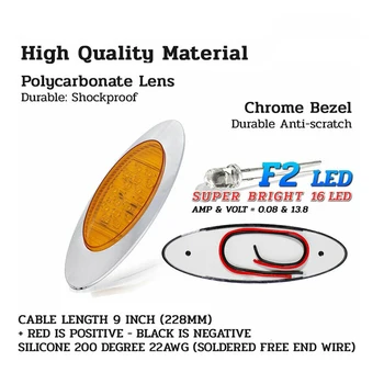 4pcs 6.5" Amber Chrome 16 LED Side Marker Lights For Freightliner Truck Trailer 16.7*5.3cm Car Side Marker Lights
4pcs 6.5" Amber Chrome 16 LED Side Marker Lights For Freightliner Truck Trailer 16.7*5.3cm Car Side Marker Lights