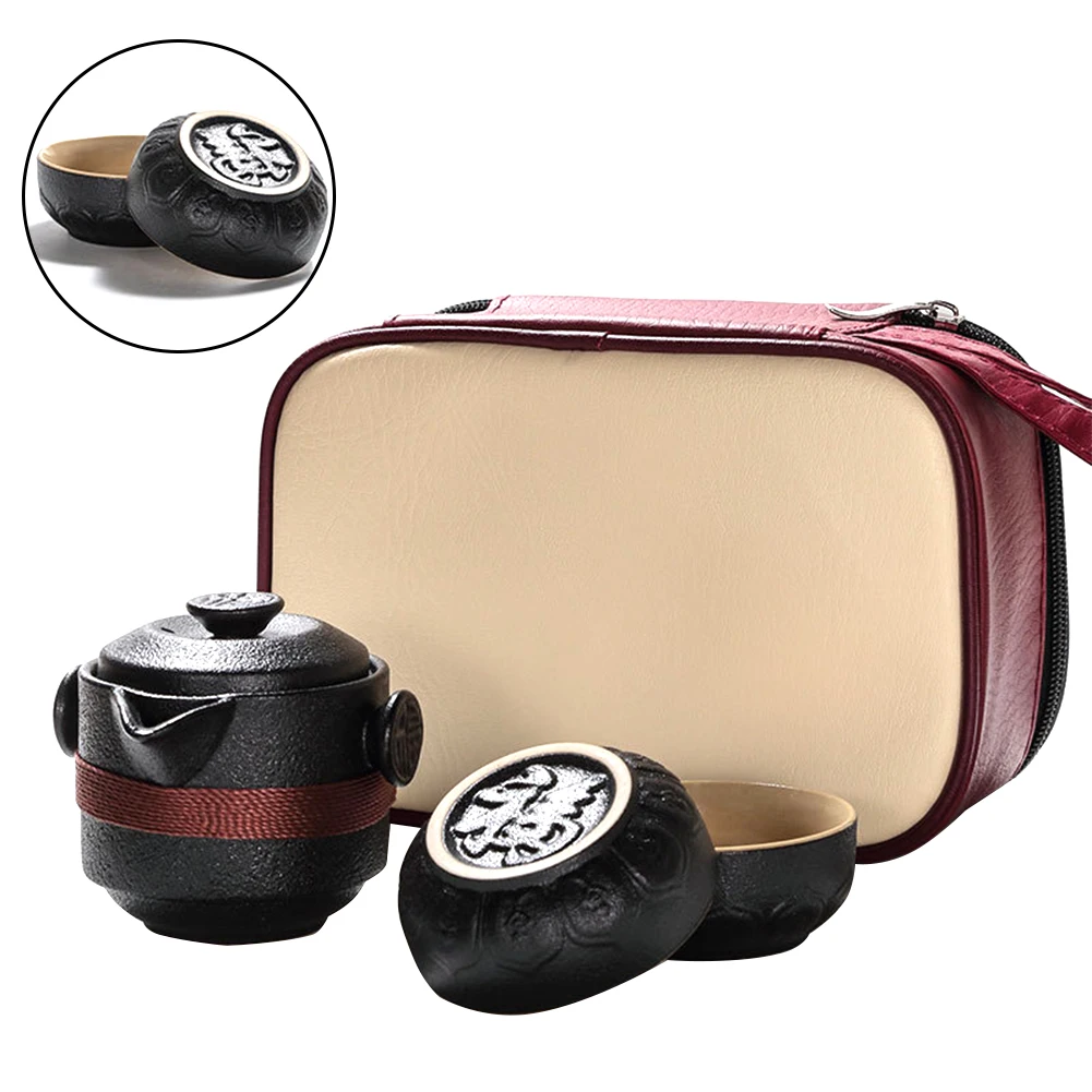 Tea Set Portable Office Ceramic Travel One Pot Two Cups Home Outdoors Anti Slip Coffee Container Heat Insulation Black Pottery
Tea Set Portable Office Ceramic Travel One Pot Two Cups Home Outdoors Anti Slip Coffee Container Heat Insulation Black Pottery
