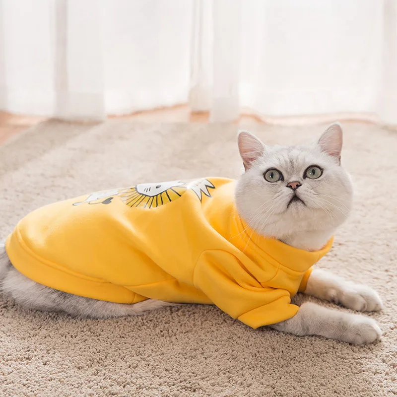 Cute Cartoon Cat Sweatshirt Warm Soft Cotton Pet Clothes for Small Cats Kitten Jumpsuit Comfortable Dogs Puppy Costumes Clothing
Cute Cartoon Cat Sweatshirt Warm Soft Cotton Pet Clothes for Small Cats Kitten Jumpsuit Comfortable Dogs Puppy Costumes Clothing