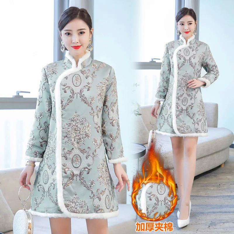 Improved Cheongsam Autumn And Winter Women's 2019 New Style Long Sleeve Retro Chinese-style Thick Cotton-padded Jacket Embroider
Improved Cheongsam Autumn And Winter Women's 2019 New Style Long Sleeve Retro Chinese-style Thick Cotton-padded Jacket Embroider
