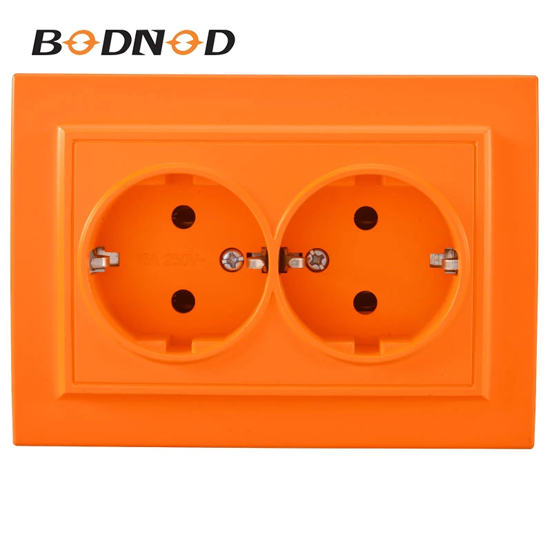 Wall Socket New Socket Orange Color Double Socket Withearth Colorful European DIY Socket 16A 250V Legrand Schneider Livolo
Wall Socket New Socket Orange Color Double Socket Withearth Colorful European DIY Socket 16A 250V Legrand Schneider Livolo
