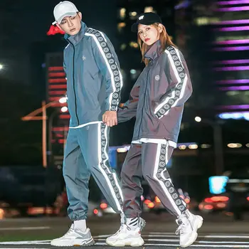 Hip Hop Luminous Changing Color Tracksuit Men Set Loose Fit Colorful Reflective Jacket Street Dance Two Piece Set Tracksuit
Hip Hop Luminous Changing Color Tracksuit Men Set Loose Fit Colorful Reflective Jacket Street Dance Two Piece Set Tracksuit