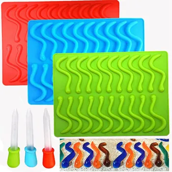 20 /53 Cavity Silicone Gummy Snake Worms Bear Chocolate Mold Sugar Candy Jelly Molds Ice Tube Tray Mold Baking Cake Tools
20 /53 Cavity Silicone Gummy Snake Worms Bear Chocolate Mold Sugar Candy Jelly Molds Ice Tube Tray Mold Baking Cake Tools