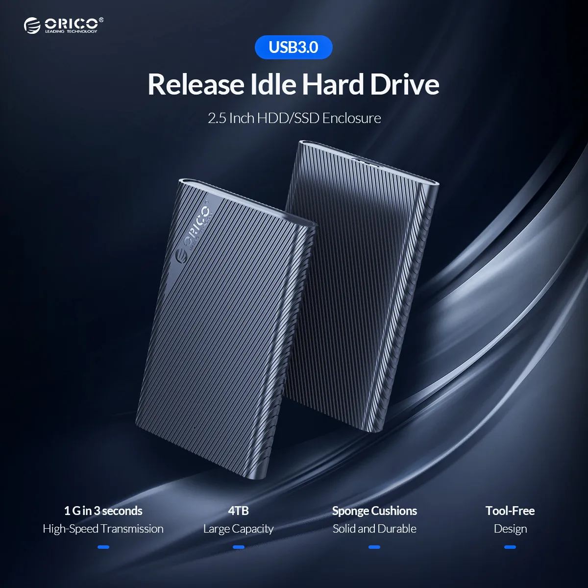 ORICO 2.5 Inch HDD Case SATA HDD SSD Enclosure Support UASP ORICO 2.5 Inch HDD Case SATA HDD SSD Enclosure Support UASP