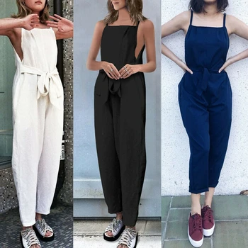 Women Jumpsuit Rompers Womens Jumpsuit Suspenders Rompers Solid Color Sleeveless Overall Plus Size Jumpsuits Woman Clothes
Women Jumpsuit Rompers Womens Jumpsuit Suspenders Rompers Solid Color Sleeveless Overall Plus Size Jumpsuits Woman Clothes