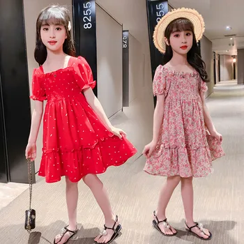 Girl Summer Dresses Print Dress Girls Square Collar Dress For Kids Teenage Costumes For Girls 6 8 10 12 14
Girl Summer Dresses Print Dress Girls Square Collar Dress For Kids Teenage Costumes For Girls 6 8 10 12 14