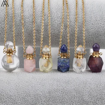 Round Natural Clear White Quartz Perfume Bottle Pendant Necklace Women Fluorite Stone Gold Stainless Steel Jewelry DSS-209AMBH
Round Natural Clear White Quartz Perfume Bottle Pendant Necklace Women Fluorite Stone Gold Stainless Steel Jewelry DSS-209AMBH