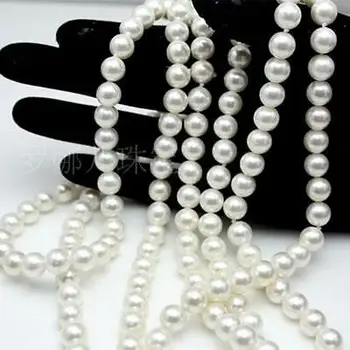 Beautiful 8-9mm natural south seas white pearl necklace 50inch 
Beautiful 8-9mm natural south seas white pearl necklace 50inch