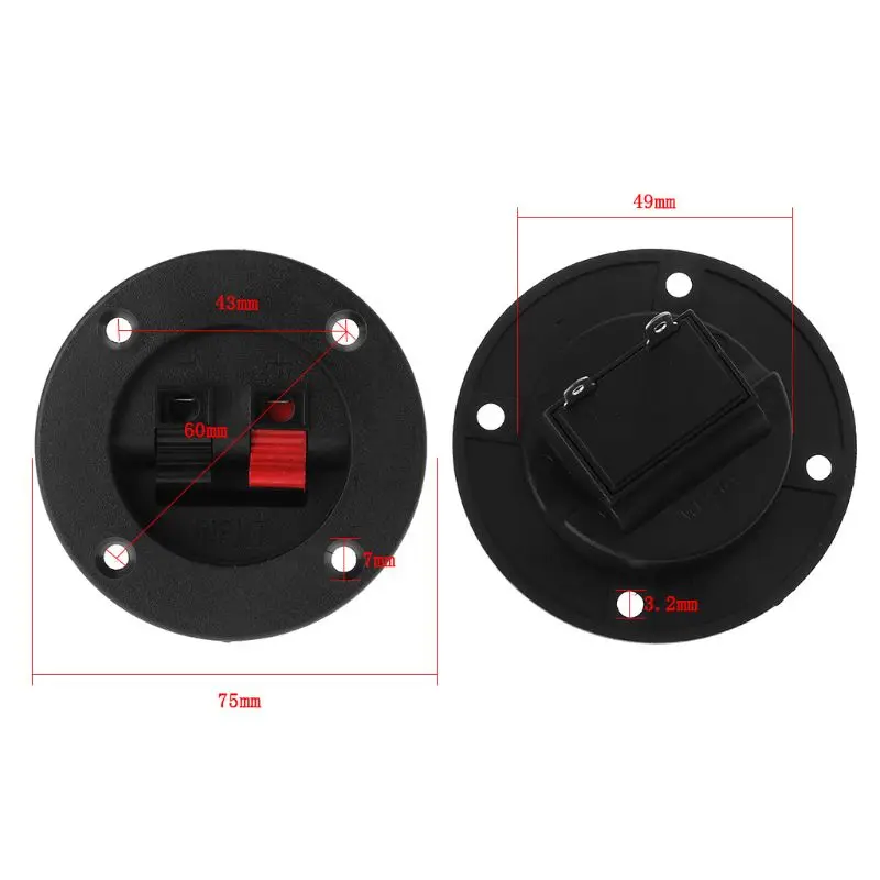 2PCS Terminal Round Cup Connector Parts Express Spring Clip Double Binding Post Screw Wire Gold Car Subwoofer Speaker Box Black
2PCS Terminal Round Cup Connector Parts Express Spring Clip Double Binding Post Screw Wire Gold Car Subwoofer Speaker Box Black
