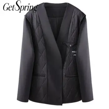 Getspring Women Suit Blazer Patchwork Warm Lining Women Blazers Jackets Vintage Casual V-Neck Womens Blazers Long Sleeve 2020
Getspring Women Suit Blazer Patchwork Warm Lining Women Blazers Jackets Vintage Casual V-Neck Womens Blazers Long Sleeve 2020