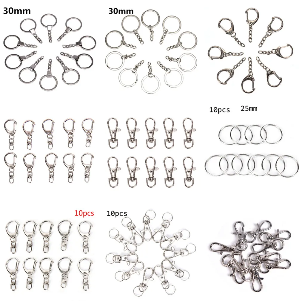 10pcs Silver Classic Key Chain Ring Hooks Metal Swivel Lobster Clasp Clips Key Hooks Split Ring Keychain DIY Bag Jewelry
10pcs Silver Classic Key Chain Ring Hooks Metal Swivel Lobster Clasp Clips Key Hooks Split Ring Keychain DIY Bag Jewelry