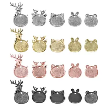 20pcs/Set Rabbit Elk Earring Stud Base Settings With Glass Cabochon Blank Tray For DIY Earring Jewelry Making Accessories
20pcs/Set Rabbit Elk Earring Stud Base Settings With Glass Cabochon Blank Tray For DIY Earring Jewelry Making Accessories