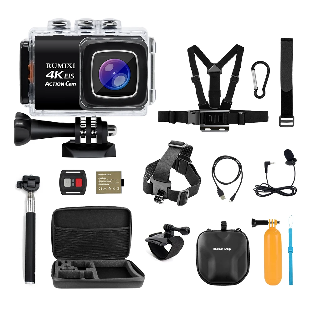 Sports Action camera Ultra HD 4K with EIS Function WiFi 170D Waterproof 30m Remote Controller Video Recording Camera Accessories
Sports Action camera Ultra HD 4K with EIS Function WiFi 170D Waterproof 30m Remote Controller Video Recording Camera Accessories