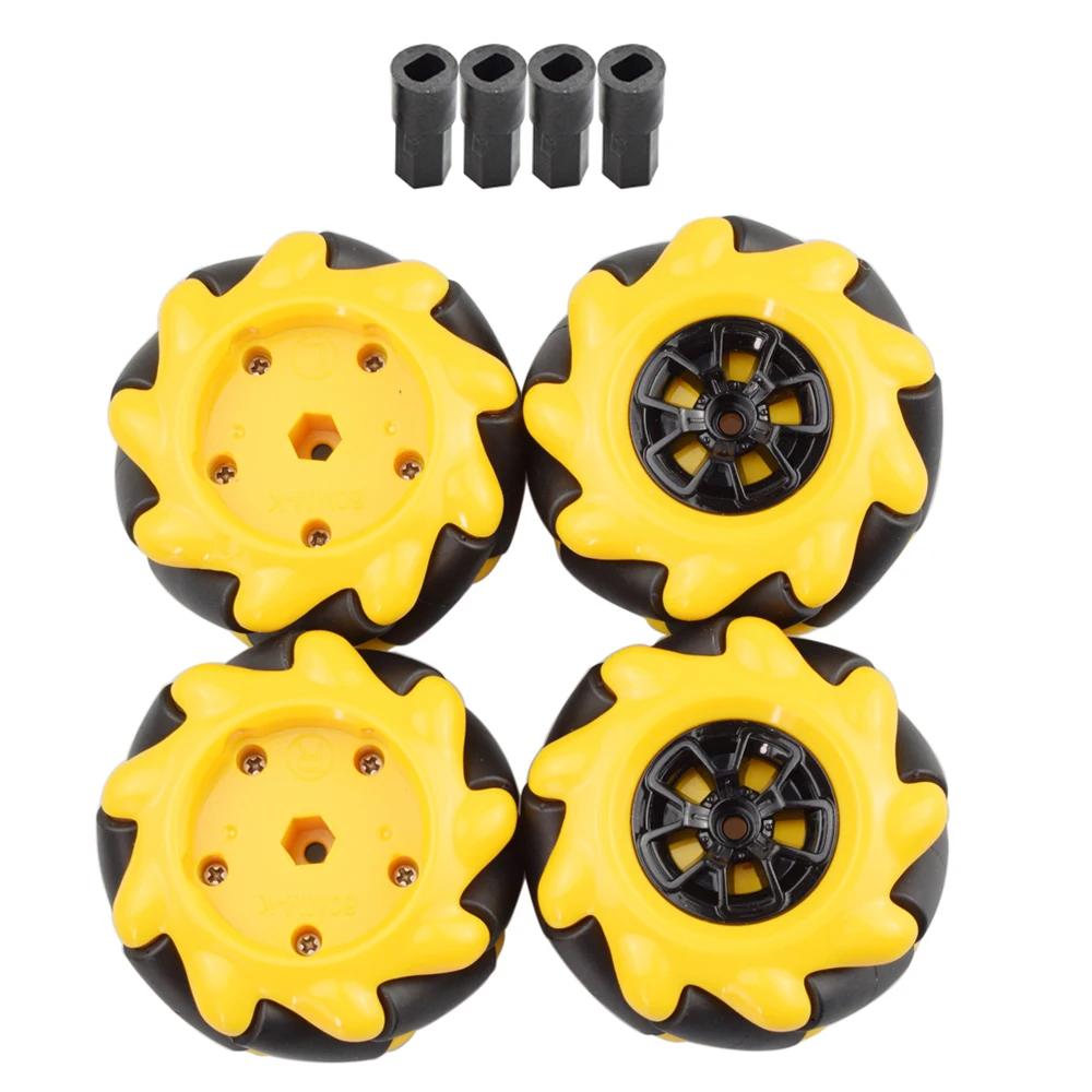 Yellow 60mm Mecanum Wheel Omni-directional Tire with 4pcs TT Motor Connector for Arduino Raspberry Pi DIY RC Toy Parts
Yellow 60mm Mecanum Wheel Omni-directional Tire with 4pcs TT Motor Connector for Arduino Raspberry Pi DIY RC Toy Parts