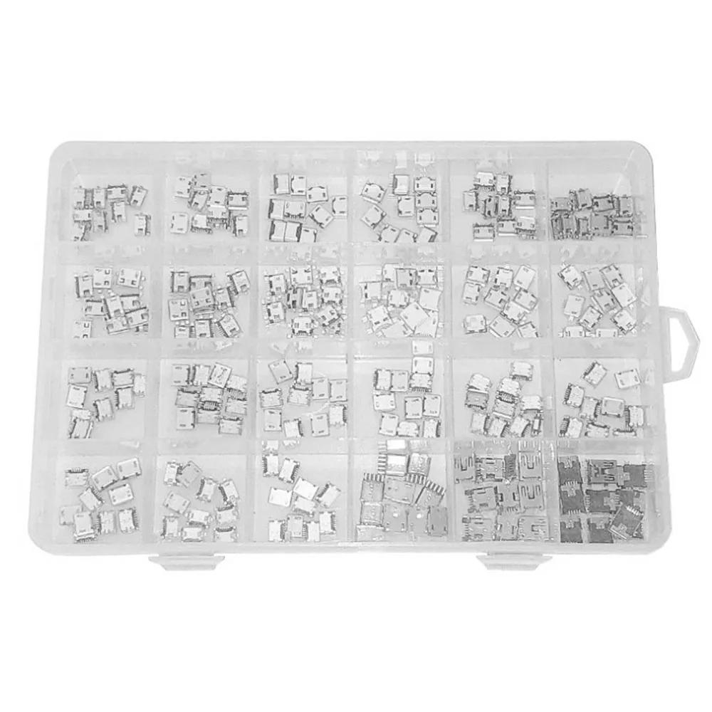 240 Pcs/box 24 Model Micro USB Connector Socket Jack USB Charging Connectors Set For MP3 Huawei Samsung SMD DIP Socket Set Kit
240 Pcs/box 24 Model Micro USB Connector Socket Jack USB Charging Connectors Set For MP3 Huawei Samsung SMD DIP Socket Set Kit