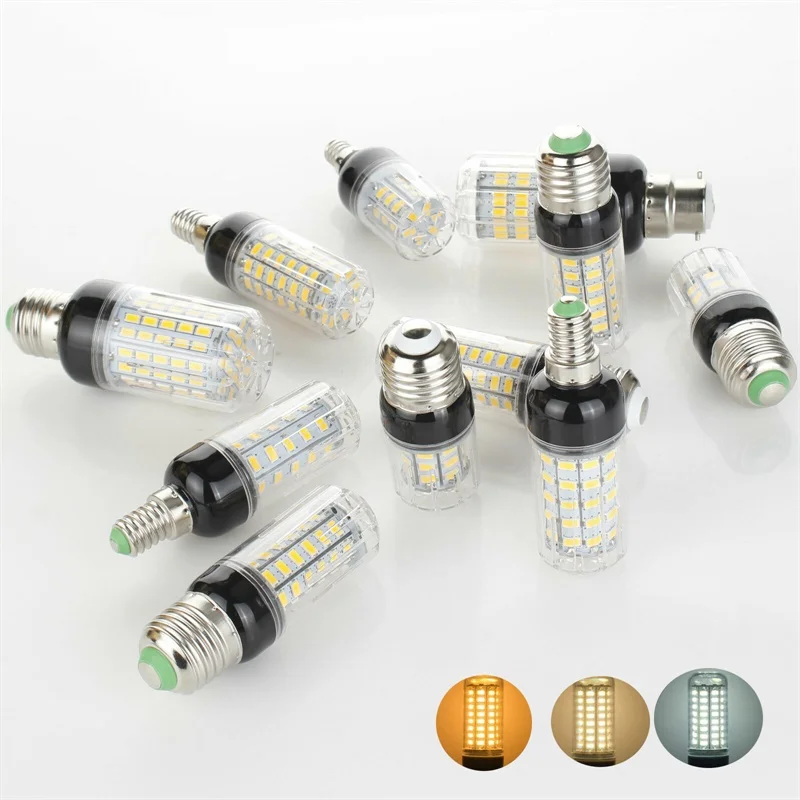 

E27 LED Lamp E14 E12 Bulb 5730 SMD Corn Bulb 7W 9W 12W 15W 18W 20W 25W 28W Chandelier Candle leds Light For Home Decor Ampoule