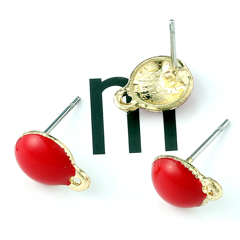 4pcs 10*8mm Size Pink/Red/Blue/Grey/Yellow Color Oval Enamel Stud Earring Findings for DIY Earring Jewelry Making
4pcs 10*8mm Size Pink/Red/Blue/Grey/Yellow Color Oval Enamel Stud Earring Findings for DIY Earring Jewelry Making