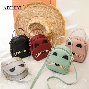 Women Leather Crossbody Messenger Bag Cartoon Cute Cat Shoulder Backpack Travel girls School Bags mochilas mujer Dropshipping
Women Leather Crossbody Messenger Bag Cartoon Cute Cat Shoulder Backpack Travel girls School Bags mochilas mujer Dropshipping
