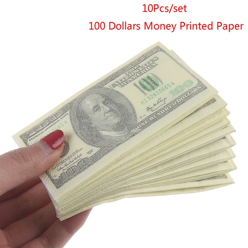 Забавные бумажные салфетки для унитаза толщиной 10 шт./партия 100 долларов высокое