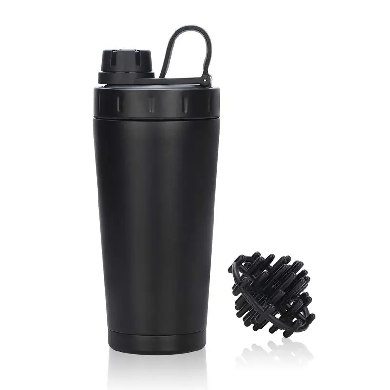 Protein Shaker Bottle, Stainless Steel Sports Water Bottle Shaker Cup, Leak Proof, BPA Free