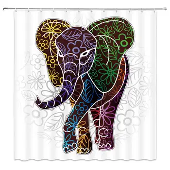 Batik Decor Shower Curtain, Digital Big Elephant Figure with Floral Lines and Tribal Shapes Wild Life Image, Fabric Bathroom
Batik Decor Shower Curtain, Digital Big Elephant Figure with Floral Lines and Tribal Shapes Wild Life Image, Fabric Bathroom